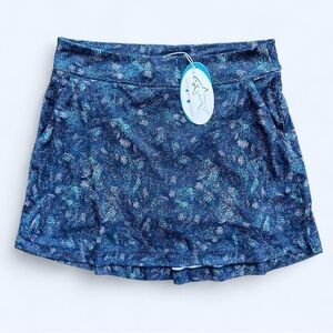 Greg Norman Monet Print Golf Skort in Navy Blue Size Small NWT Skirt Athletic